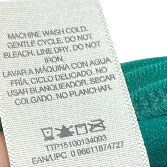 Time And Tru Green Strapless One-Piece Cut Out Ribbed Swimsuit, Size 1X 16W-18W - Picture 6 of 8